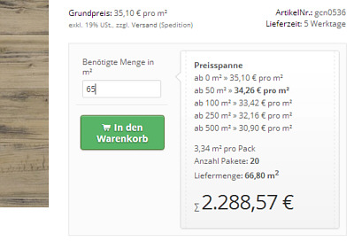 Gnstige Grohandels Staffelpreise fr Bodenbelag sofort