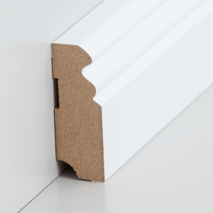 wsbs719058 Sdbrock Sockelleisten MDF Wei Fussleiste, MDF-Kern mit Folie ummantelt Berliner-Hamburger Profil