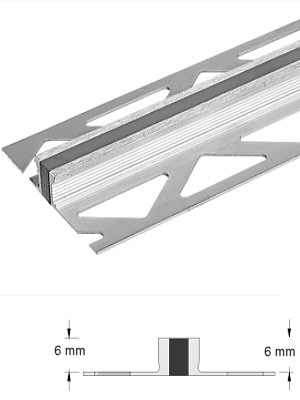 w1115220 ROLL Profile Alu silber + weitere Dehnfugenprofil mit Ausstanzung 6 mm