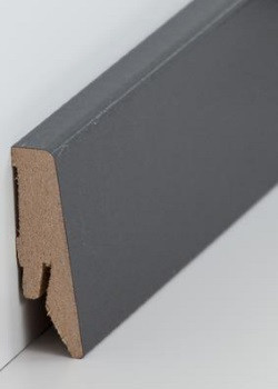 sbs7184040 Sdbrock Sockelleisten MDF Hochglanz Anthrazit Fussleiste, MDF-Kern mit Dekorfolie ummantelt