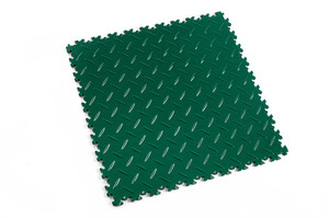 Profilor Industrie PVC Klick-Fliesen Green Diamant/Riffelblech Bodenbelag fr Fitnessstudio/Werkstatt Lager und Garage