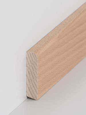 wsbs60.16.80.2 Sdbrock Sockelleisten Massivholz Buche lackiert Massivholz Holz-Fussleiste, Oberkante abgerundet