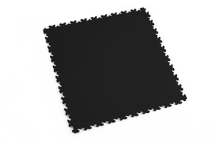Profilor Industrie Ultra PVC Klick-Fliesen Black Leder/glatt, Bodenbelag für Fitnessstudio/Werkstatt Lager und Garage