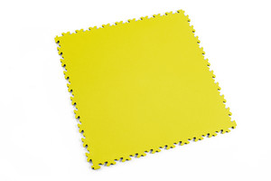 Profilor Industrie Ultra PVC Klick-Fliesen Yellow Leder/glatt, Bodenbelag für Fitnessstudio/Werkstatt Lager und Garage